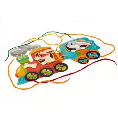 Шнуровки и липучки. «Паровозик» BABY TOYS