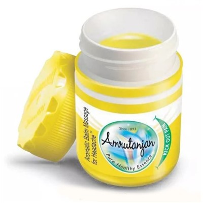 AMRUTANJAN Pain Balm, EXTRA POWER (АМРУТАНЖАН бальзам ЖЕЛТЫЙ, Экстра сила, Ароматическое действие), 25,3 г. (27,5 мл.)