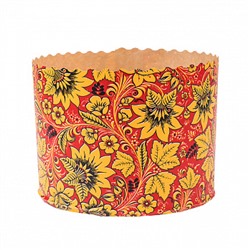 Форма для кулича "Красно-золотая" d=9 см, набор 10 шт