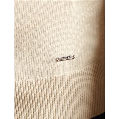 Джемпер с круглым воротом из хлопка с нейлоном