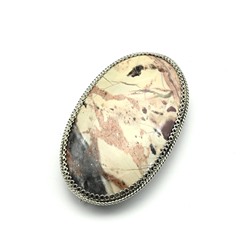 Брошь-кулон яшма уральская  51*31мм.
