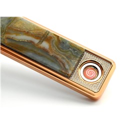 Зажигалка USB с камнем агат переливт