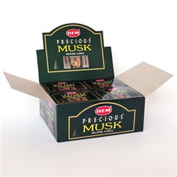 Hem Incense CONES PRECIOUS MUSK (Благовония конусы ДРАГОЦЕННЫЙ МУСК, Хем), уп. 10 конусов.