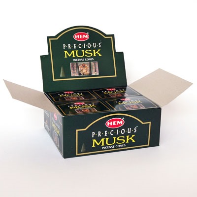 Hem Incense CONES PRECIOUS MUSK (Благовония конусы ДРАГОЦЕННЫЙ МУСК, Хем), уп. 10 конусов.
