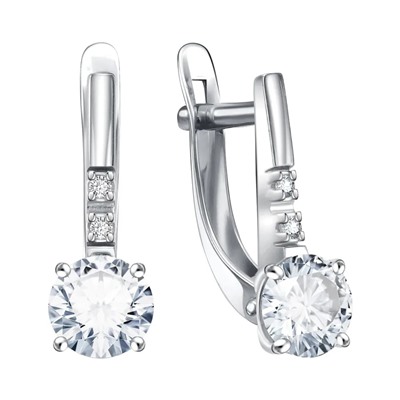 Серьги из серебра куб.циркон., Л-21217