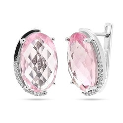 Серьги из серебра морганит, Чезара