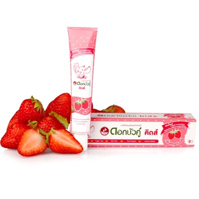 Herbal Toothpaste For Kids STRAWBERRY FLAVOUR, Twin Lotus (Детская растительная зубная паста КЛУБНИКА, Твин Лотус), 35 г. БЕЗ ЗУБНОЙ ЩЕТКИ