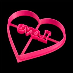 Вырубка для пряника с оттиском "Сердце Love" пластик, 10*11 см