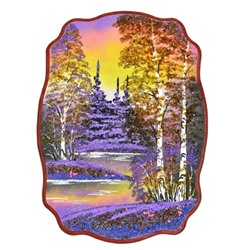 Картина с рисунком из камня, осенний вечер "прямоугольное" 24*33см, 490г