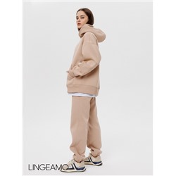 Женский худи оверсайз из футера с начесом Lingeamo кофейный ВК-24 (3)