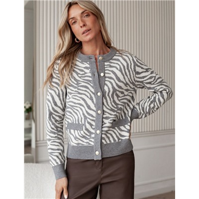 Жакет жаккардовой вязки с кашемиром