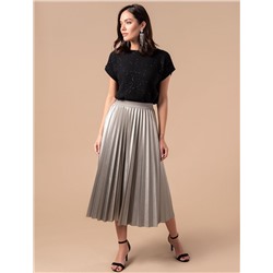 Джемпер с цельнокроенным коротким рукавом из хлопковой пряжи с пайетками