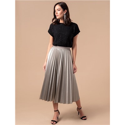 Джемпер с цельнокроенным коротким рукавом из хлопковой пряжи с пайетками