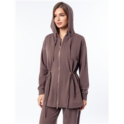 Парка с золотистой фурнитурой из тонкого эластичного футера