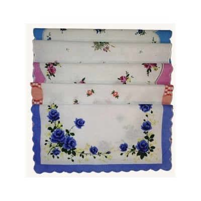 Набор носовых женских батистовых платков "Дамский" 10 шт. 28*28 см хлопок 100%