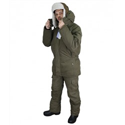Костюм мужской "Nerub" зимний, куртка/полукомб. (Tokio/Fleece) олива К-474