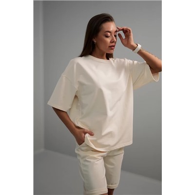 Женский костюм оверсайз из футера двухнитки Happyfox