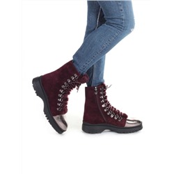 XT395-201-4M WINE RED Ботинки женские (натуральная замша, натуральный мех) размер 37