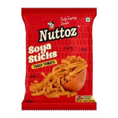 Soya Sticks TANGY TOMATO, Nuttoz (Соевые палочки СОЧНЫЙ ТОМАТ, Наттоз), 150 г.
