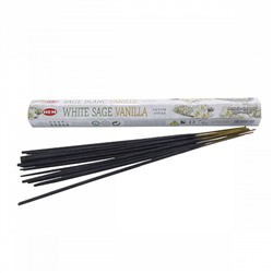 Hem Incense Sticks WHITE SAGE VANILLA (Благовония БЕЛЫЙ ШАЛФЕЙ ВАНИЛЬ, Хем), уп. 20 палочек.