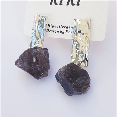 Серьги Dolce, камень, чёрные камни, арт.49.0414