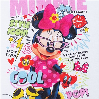 Футболка детская Minnie Covergirl, белая