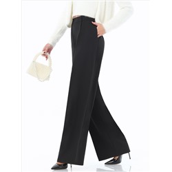 Брюки-палаццо черные с защипами