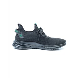 HA106-2 BLACK/GREEN Кроссовки летние мужские (текстиль) размер