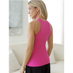 Топ из трикотажа в широкий рубчик