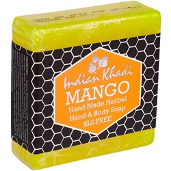 MANGO  Hand Made Herbal Hand & Body Soap, Indian Khadi (МАНГО травяное мыло ручной работы, Индиан Кхади), 100 г.
