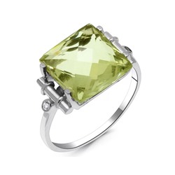 Кольцо из серебра лимонный топаз, Эммануэль