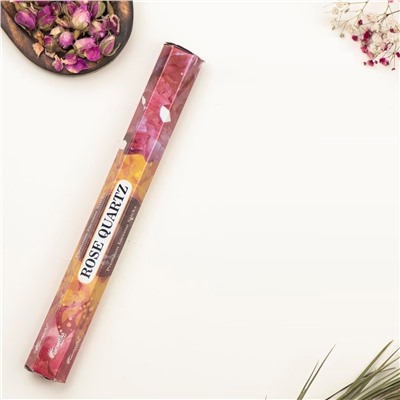 Premium Incense Sticks ROSE QUARTZ, Aromatika (Премиум ароматические палочки РОЗОВЫЙ КВАРЦ, Ароматика), шестигранник, 20 г.