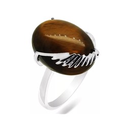 Кольцо из серебра тигровый глаз, МЦВ019