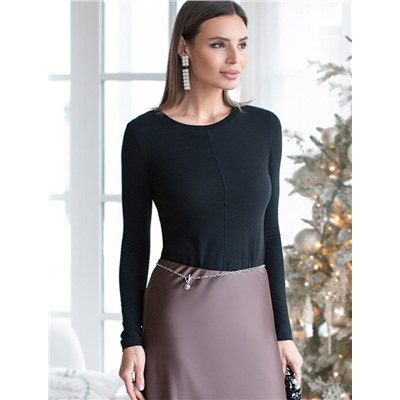 Лонгслив из премиального хлопка с эластаном