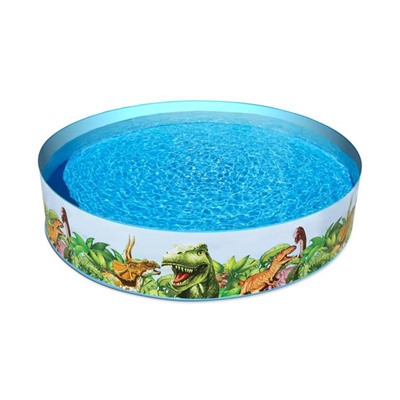 Бассейн Bestway Dinosaur Fill'N Fun (жесткий борт) 244*46см / коробка 55001