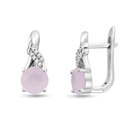 Серьги, розовый кварц, МЦВ149