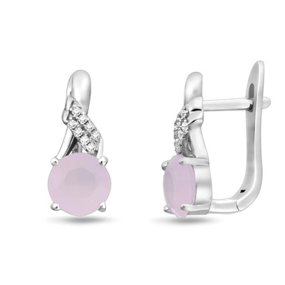 Серьги, розовый кварц, МЦВ149