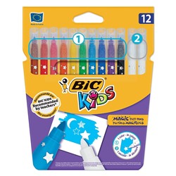 Фломастеры "Пиши и стирай" BIC 12 штук, 10 цветов + 2 стирающих 150790