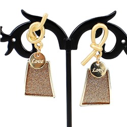 Серьги «City Look-LOVE » матовое золото