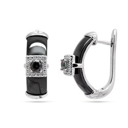 Серьги из серебра керамика, МКВ68-1