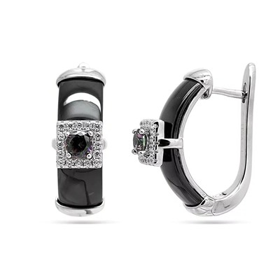 Серьги из серебра керамика, МКВ68-1