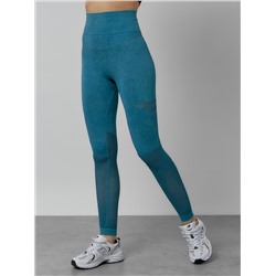 Легинсы для фитнеса женские бирюзового цвета 1004Br