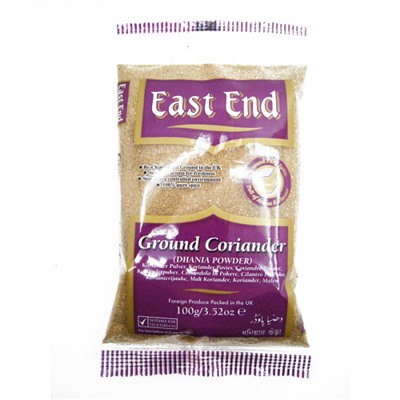 GROUND CORIANDER Dhania Powder, East End (КОРИАНДР МОЛОТЫЙ, Ист Энд), 100 г. - СРОК ГОДНОСТИ ДО 30 СЕНТЯБРЯ 2024 ГОДА