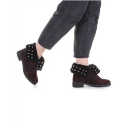 2265-B503M-Y1138 BROWN Ботинки женские (натуральная замша, нат.мех) размер 37