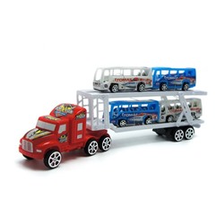 Автовоз (инерцион.) + 4 автобуса 34*14см / коробка  XY0204-12A
