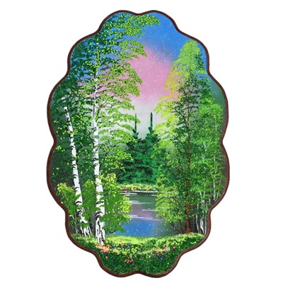 Картина с рисунком из камня, летнее утро "облачко" 31,5*46см, 700г