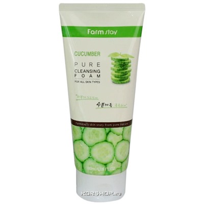 Пенка для умывания с огурцом Pure Cleansing Foam FarmStay, Корея, 180 мл Акция