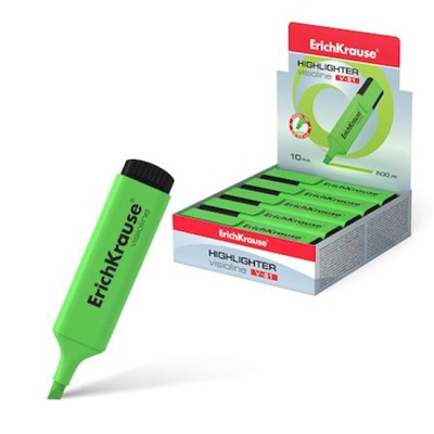 Текстовыделитель Visioline V-21 зеленый 56911 ErichKrause