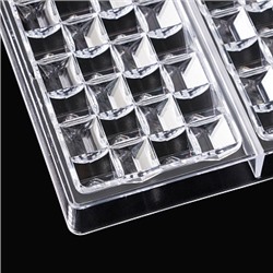 Форма для шоколада (поликарбонат) "Плитка Пирамидки", 275*175 мм, 3 ячейки