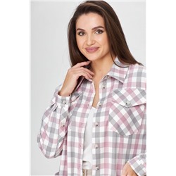 Abbi 5002 розовая_клетка, Брюки,  Рубашка